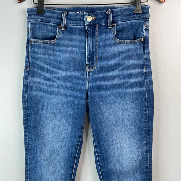 AMERICAN EAGLE Curvy Hi-Rise Jegging Jeans Blue Dark Wash Denim Stretch Size 6 - Picture 3 of 12
